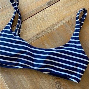 J. Crew Navy and White Stripe Bathing Suit Top